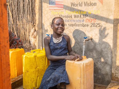 A child fitching water