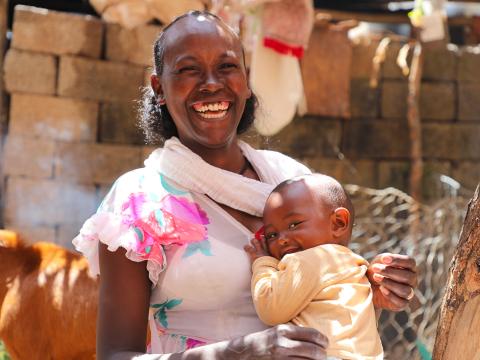 Senait and her child smiling