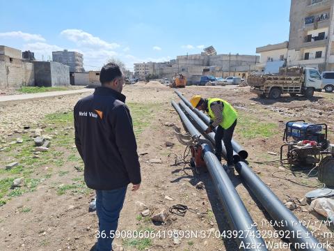 World Vision staff from Northwest Syria checking on the programme