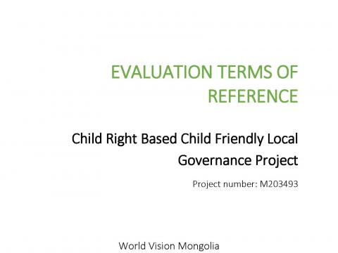 Evaluation Terms of Reference Evaluation Terms of Reference