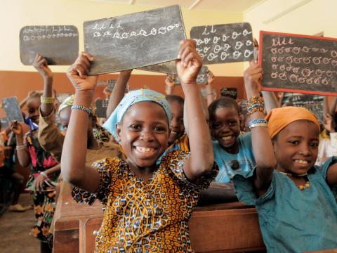 Kadiatou (left) is in Grade 2