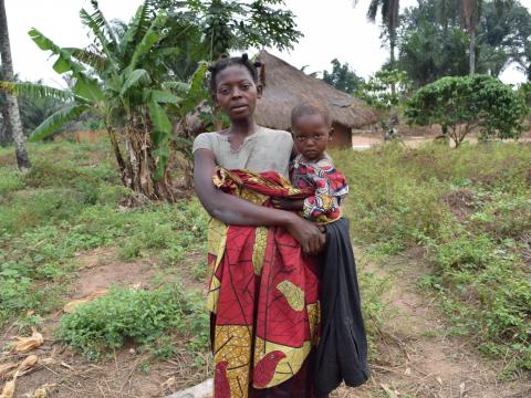 Mado and her youngest child, Junior (1). 