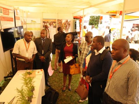 Stakeholders at World Vision Kenya's inaugural Evidence and Learning Day, interact with staff on programs implemented by World Vision in Kenya. ©2018 World Vision/photo by Zipporah Karani