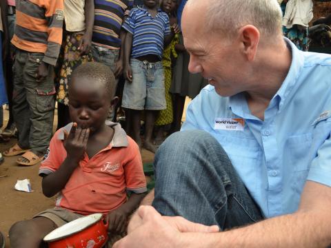 World Vision International President Kevin Jenkins at Bidibidi Refugee Settlement in northern Uganda