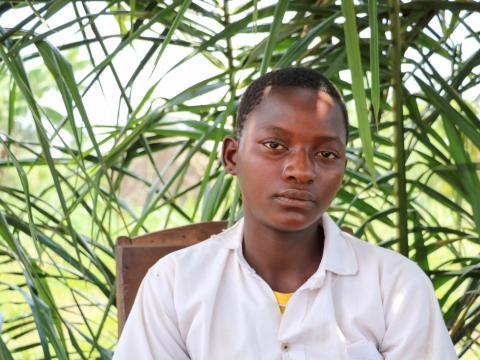 Kanku is 14 years old and like many of her classmates, recently had to flee her home when the military arrived in her village this spring in Kasai, DRC. Kanku is 14 years old and like many of her classmates, recently had to flee her home when the military arrived in her village this spring in Kasai, DRC.