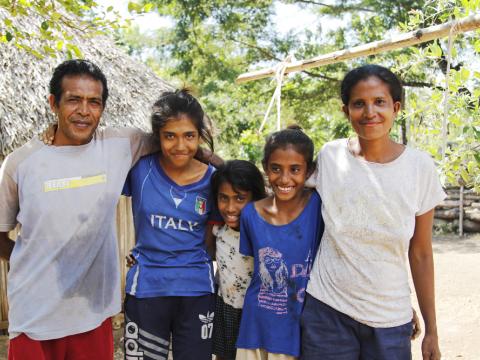 Julio and Judit with three of their daughters