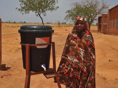 "Since the hand-washing device was installed in my school, I wash my hands after each court," said Halissa.