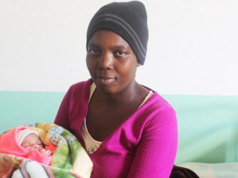 Bekezela is the first woman to deliver a baby at the newly constructed clinic in Matobo