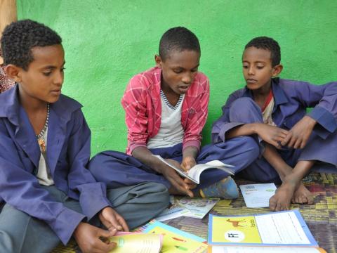 Reading buddies in Ethiopia
