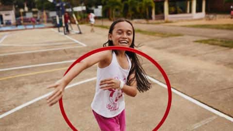 Girl with hula hoop