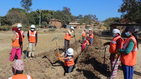 Construction of drinking water pipeline