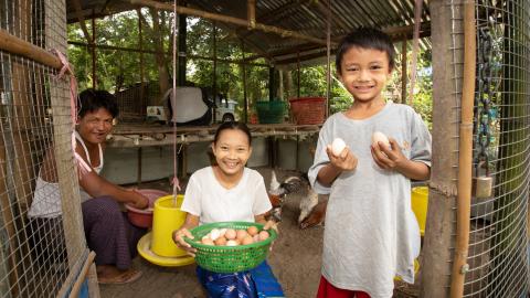 Secured livelihoods help satisfy children's basic needs.