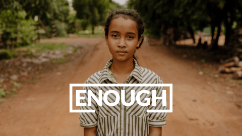 Image of girl with the Enough Campaign Logo