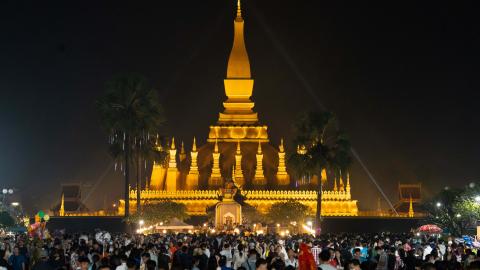 The That Luang stupa at the heart of festival celebrations last year