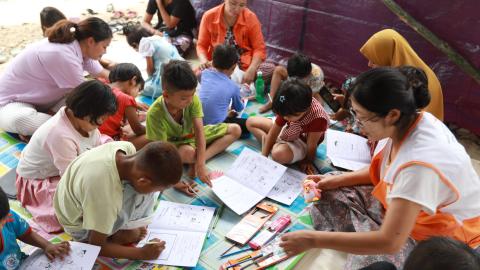 Child Friendly Space at Myanmar Earthquake Response 