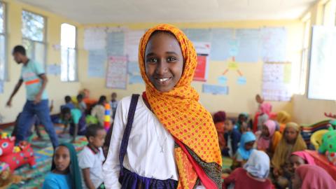 A girl standing