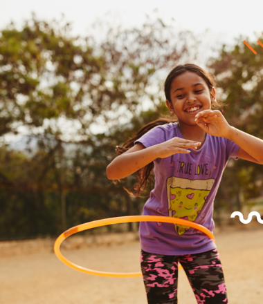 Child with hoola hoop for Summer Shoutout