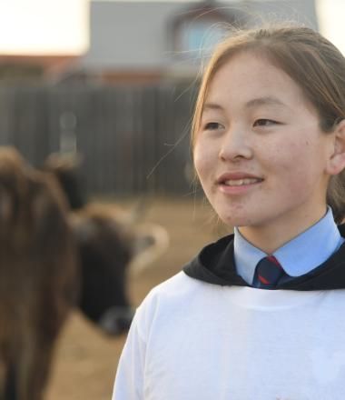 Children council committee leader Davka talking about climate change in Mongolia