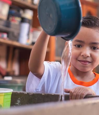 Michael, a 6-year-old boy in El Salvador, says that what brings him the most happiness is water.