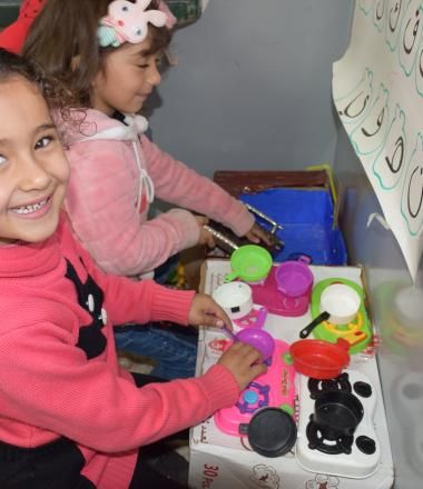 Palestinian girl in a kindergarten