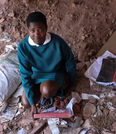 a girl affected by the emergency