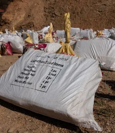 Items ready for distribution during emergency response