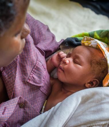 Mother and newborn baby in Uganda