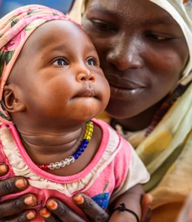 Mother and child at nutrition clinic in Chad