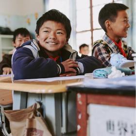 A Chinese boy at school