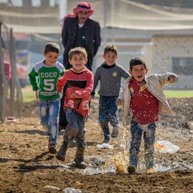 Children running