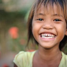 A Cambodian girl smiles