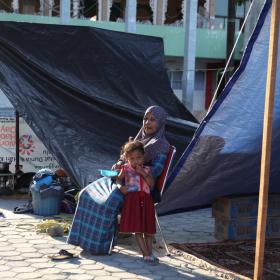 Dian and daughter Dilfarani after Palu Tsunami
