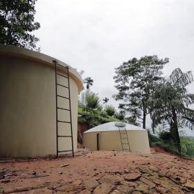 Water storage tanks that stand tall providing clean water to the community.