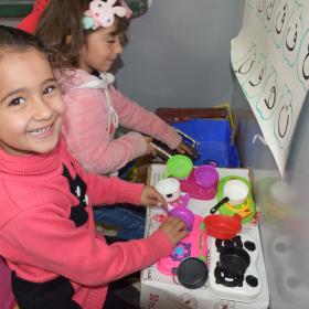 Palestinian girl in a kindergarten
