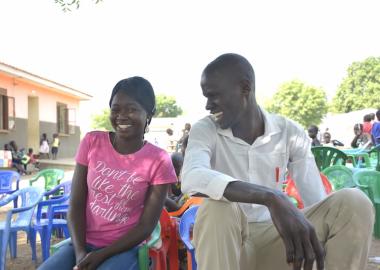 World Vision volunteers in South Sudan, child-friendly spaces