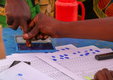 Digital registration in DRC. Kate Shaw/World Vision