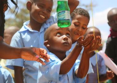 A child learns how to correctly wash hands with water and soap so as to prevent diseases during the 2018 Global Handwashing Day national celebrations held in Kitui County, Kenya. ©2018 World Vision/ Photo by Susan Otieno A child learns how to correctly wash hands with water and soap so as to prevent diseases during the 2018 Global Handwashing Day national celebrations held in Kitui County, Kenya. ©2018 World Vision/ Photo by Susan Otieno