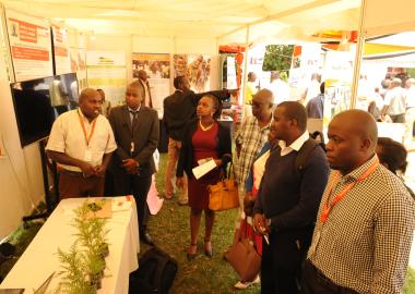 Stakeholders at World Vision Kenya's inaugural Evidence and Learning Day, interact with staff on programs implemented by World Vision in Kenya. ©2018 World Vision/photo by Zipporah Karani