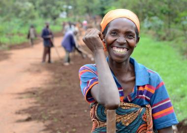 Smiling Esperance in Burundi benefited from a World Vision cash-for-work scheme. Esperance in Burundi.
