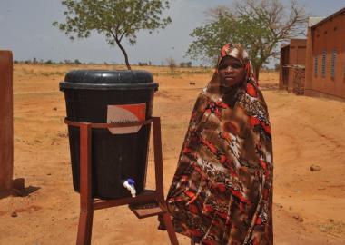 "Since the hand-washing device was installed in my school, I wash my hands after each court," said Halissa. "Since the hand-washing device was installed in my school, I wash my hands after each court," said Halissa.