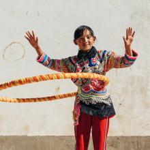 Girl with hula hoop